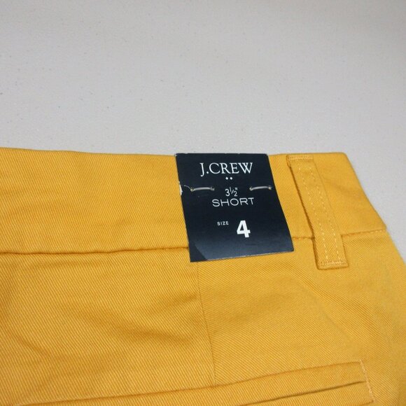 JCREW womens solid canary chino shorts 4 h5616 NWT - Picture 6 of 8